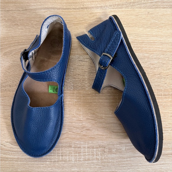 Softstar Merry Jane Shoes Women’s Sz 7 Blue Leather Barefoot Grounding Flats - Picture 2 of 11